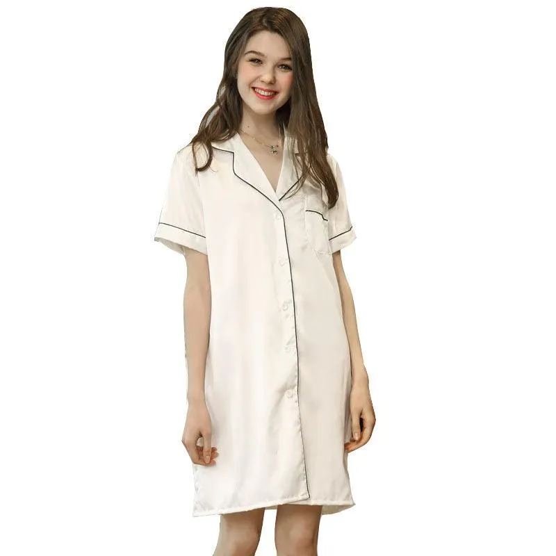 Mulberry Women Silk Nightgown Silk Sleep Shirt