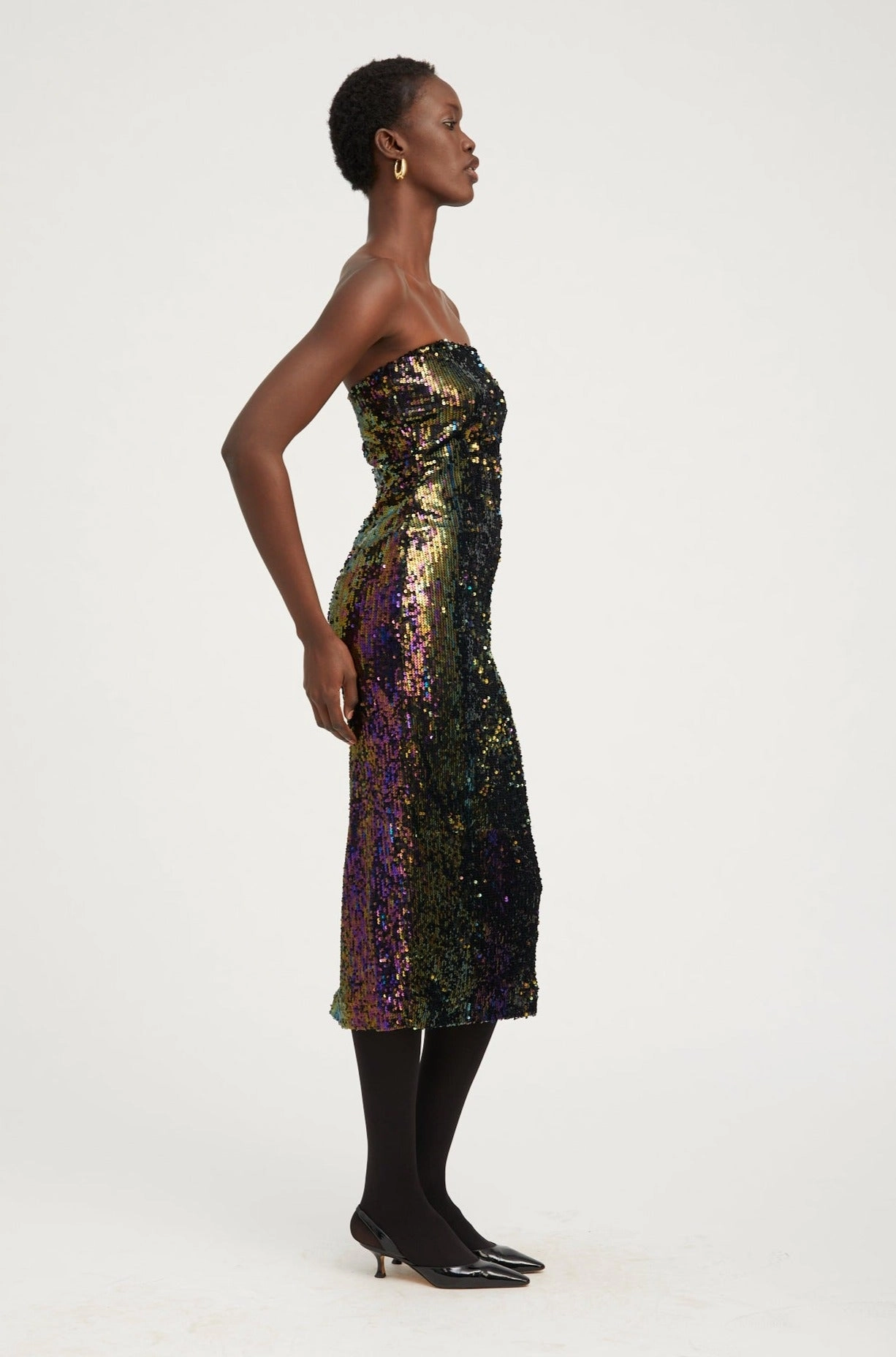 Multi Color Sequin Tube Dress Flower Grace Quiet Glow