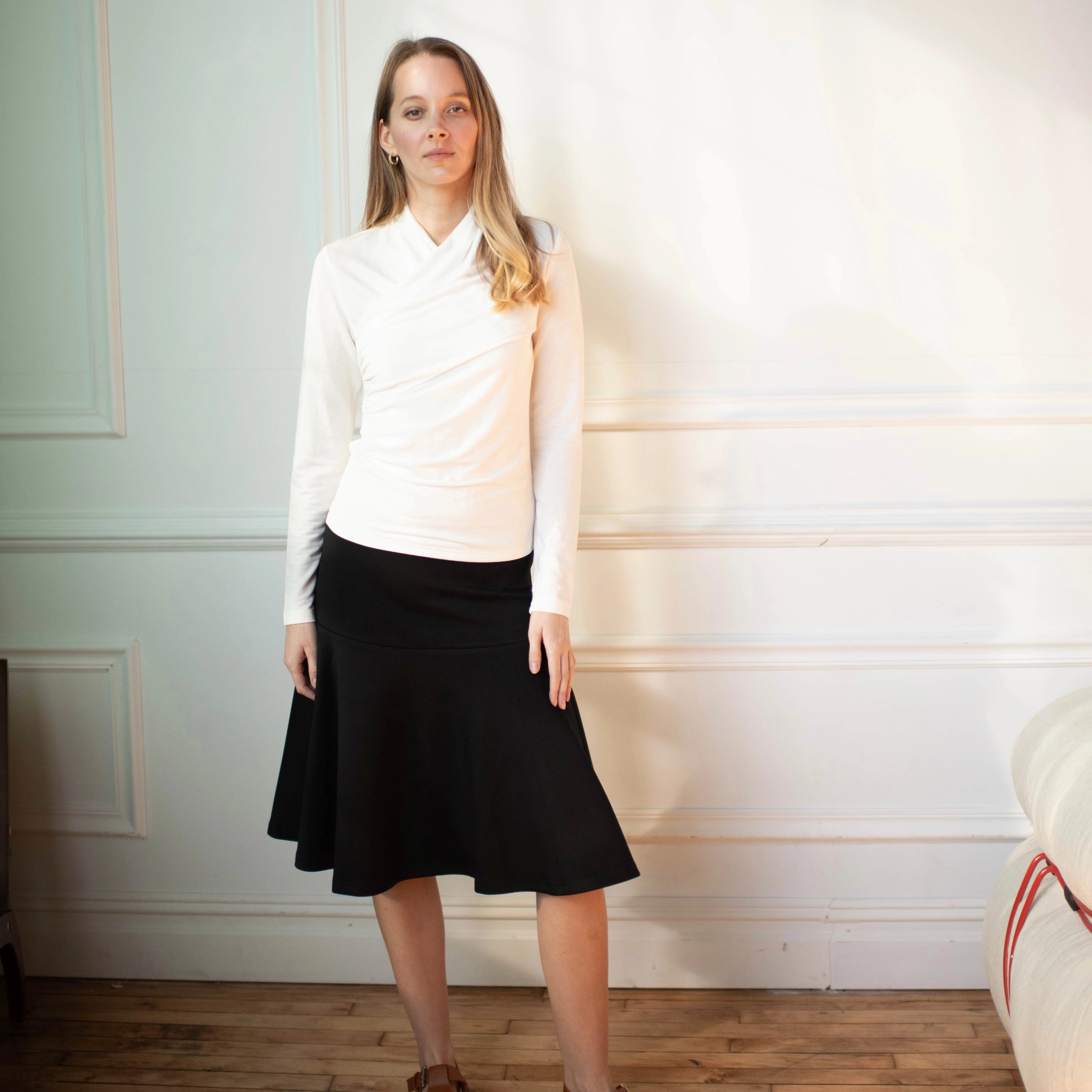 Drop Waist Skirt | Black A Line Silhouette