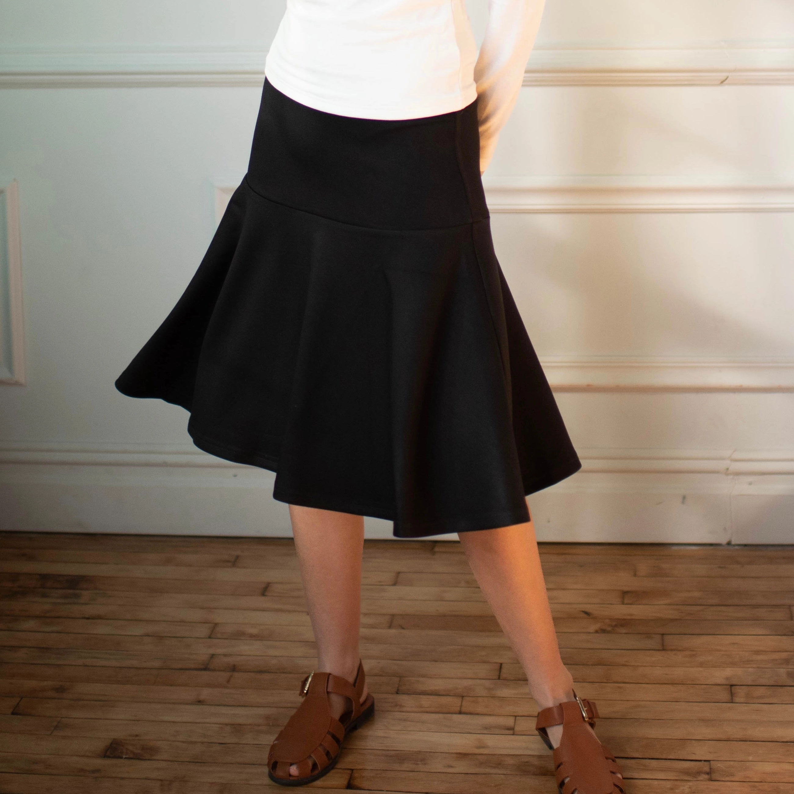 Drop Waist Skirt | Black Handmade Quality