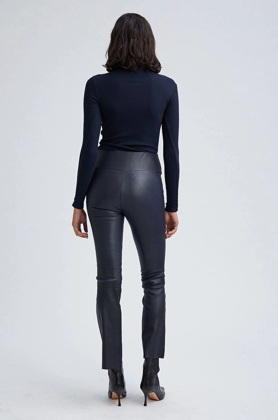 Navy Rib Long Sleeve Turtleneck WindproofBarrierTechnology