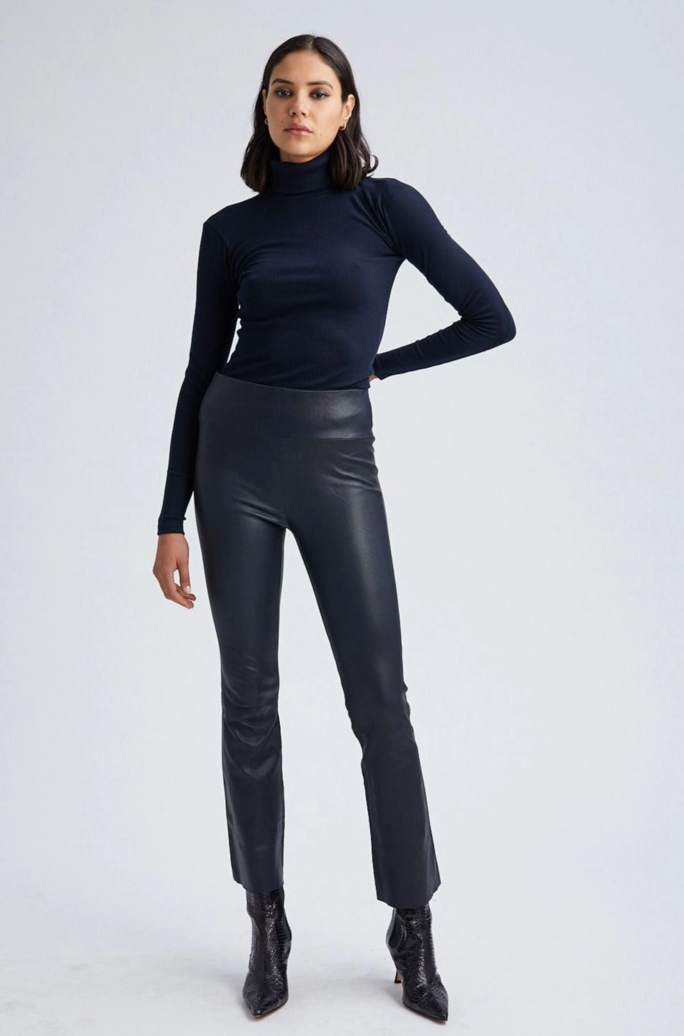 TearResistant Blends FlexFit Technology Navy Rib Long Sleeve Turtleneck