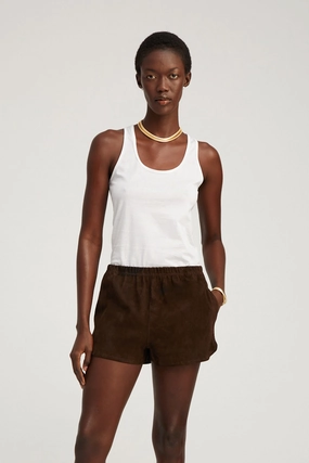LightweightTexture White Scooped Tank Top