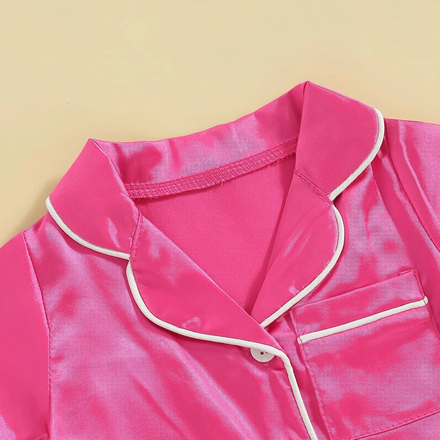 Multitrust Newborn Baby Boy Girl Silk Pajamas Short Sleeve Button Up Satin Pjs One Piece Romper Onesie Shorts Baby Sleepwears