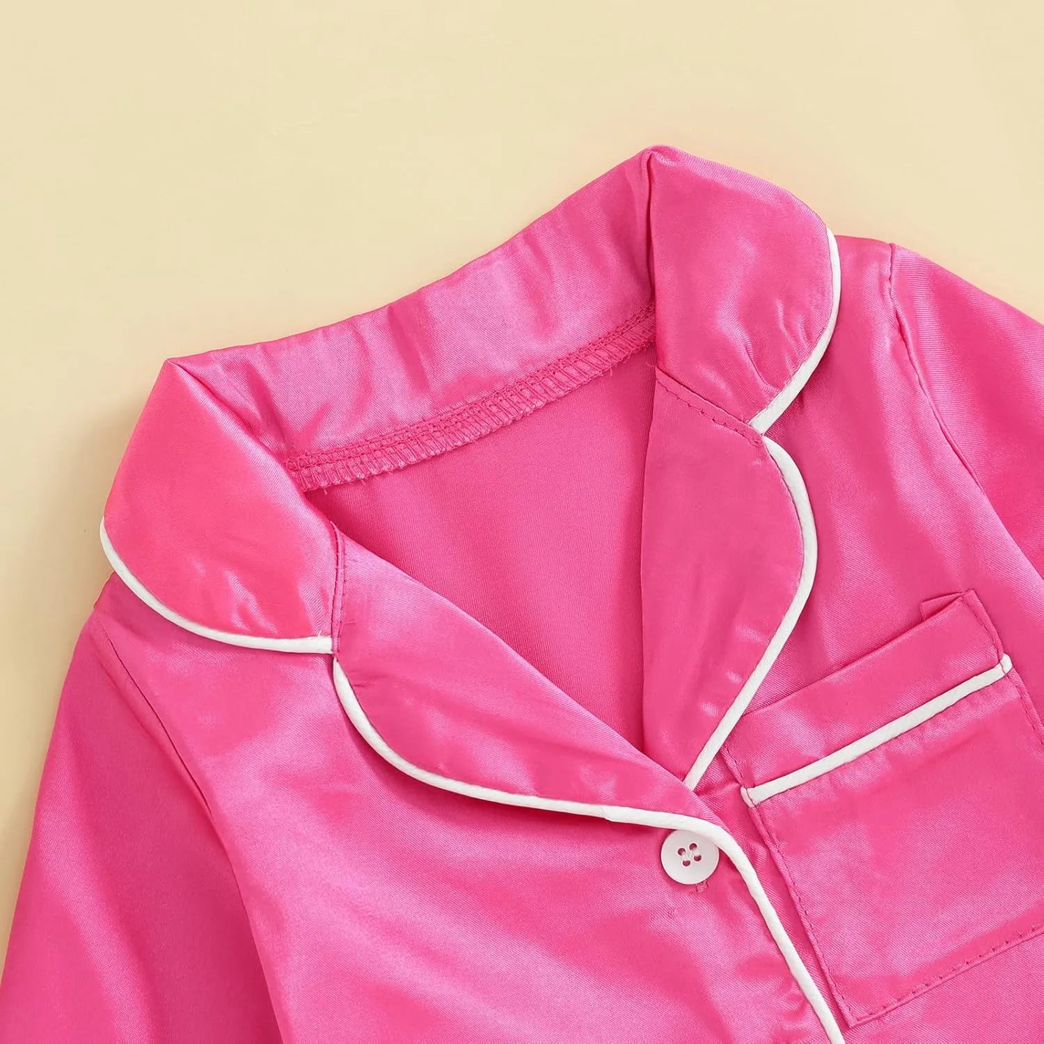 Multitrust Newborn Baby Girl Boy Silk Pajamas Long Sleeve Button Down Satin Infant Pjs One Piece Jumpsuit Loungewear