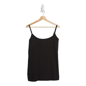 mySTYLE Women's Plus Scoop Neck Cami Top with Adjustable Spaghetti Straps, Black