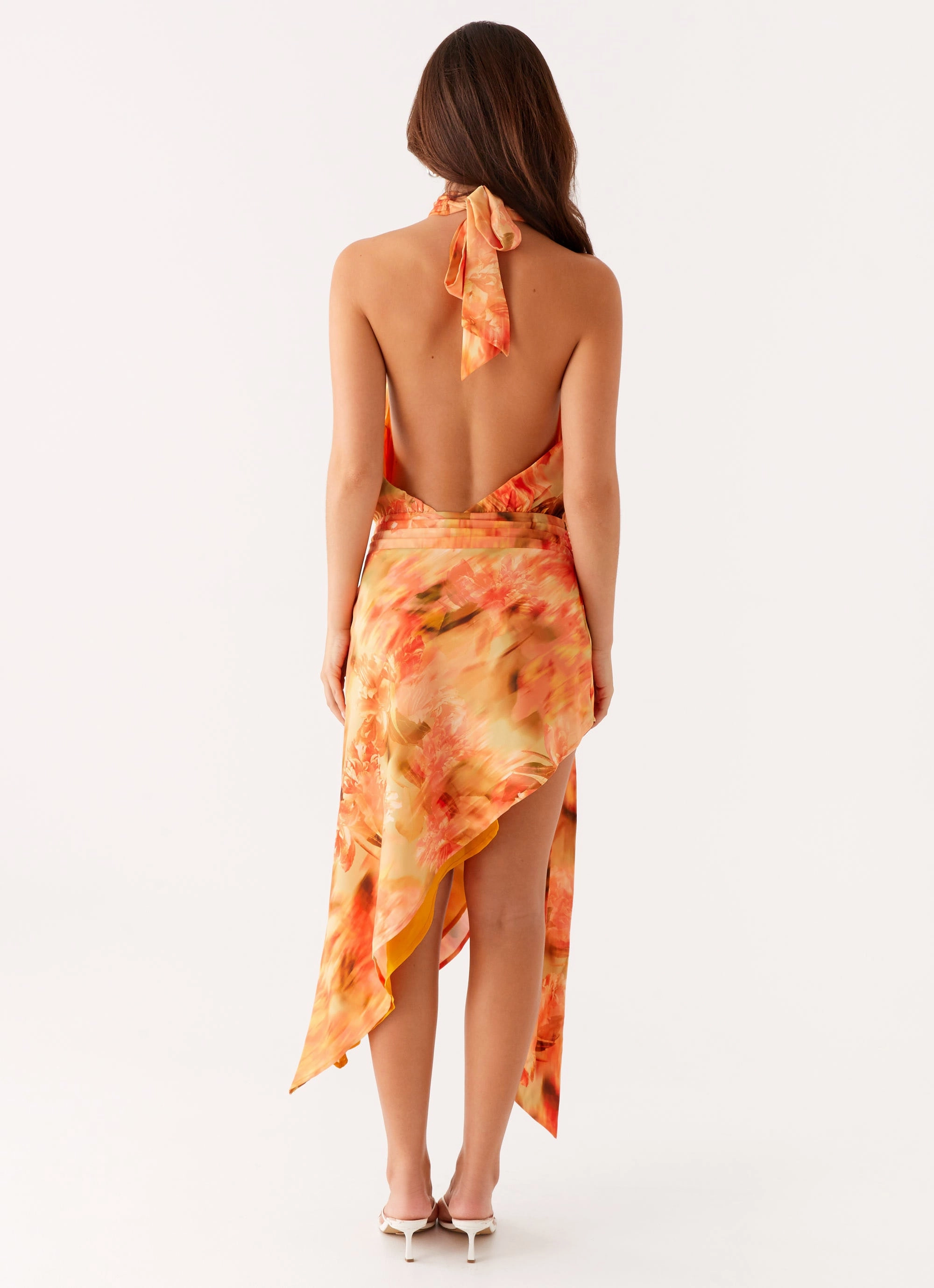 Lou Midi Dress - Sunset Floral Sophisticated cocktail dress Tasteful Detail