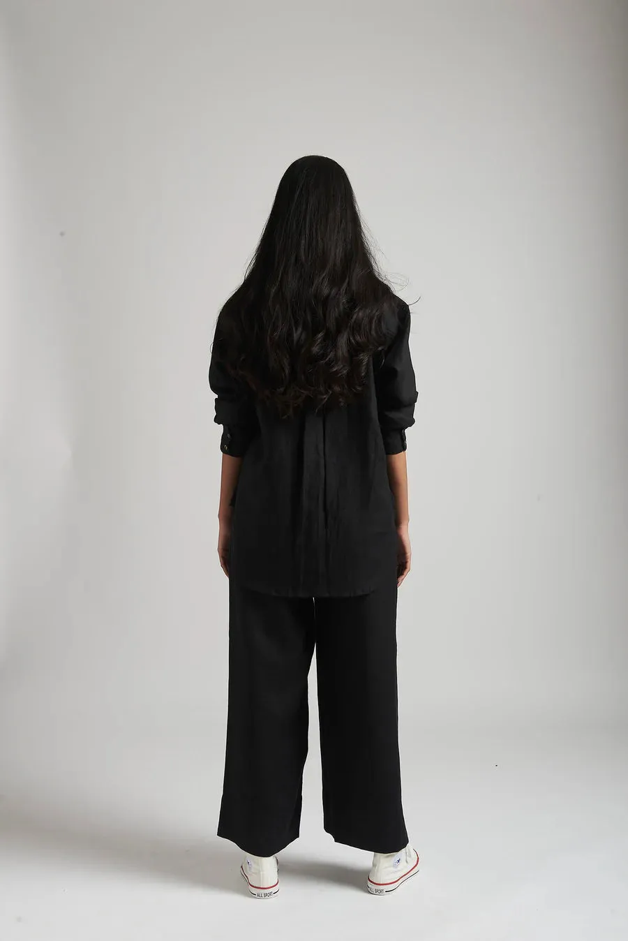 Neha Dhupia styled Black Linen Coord Set
