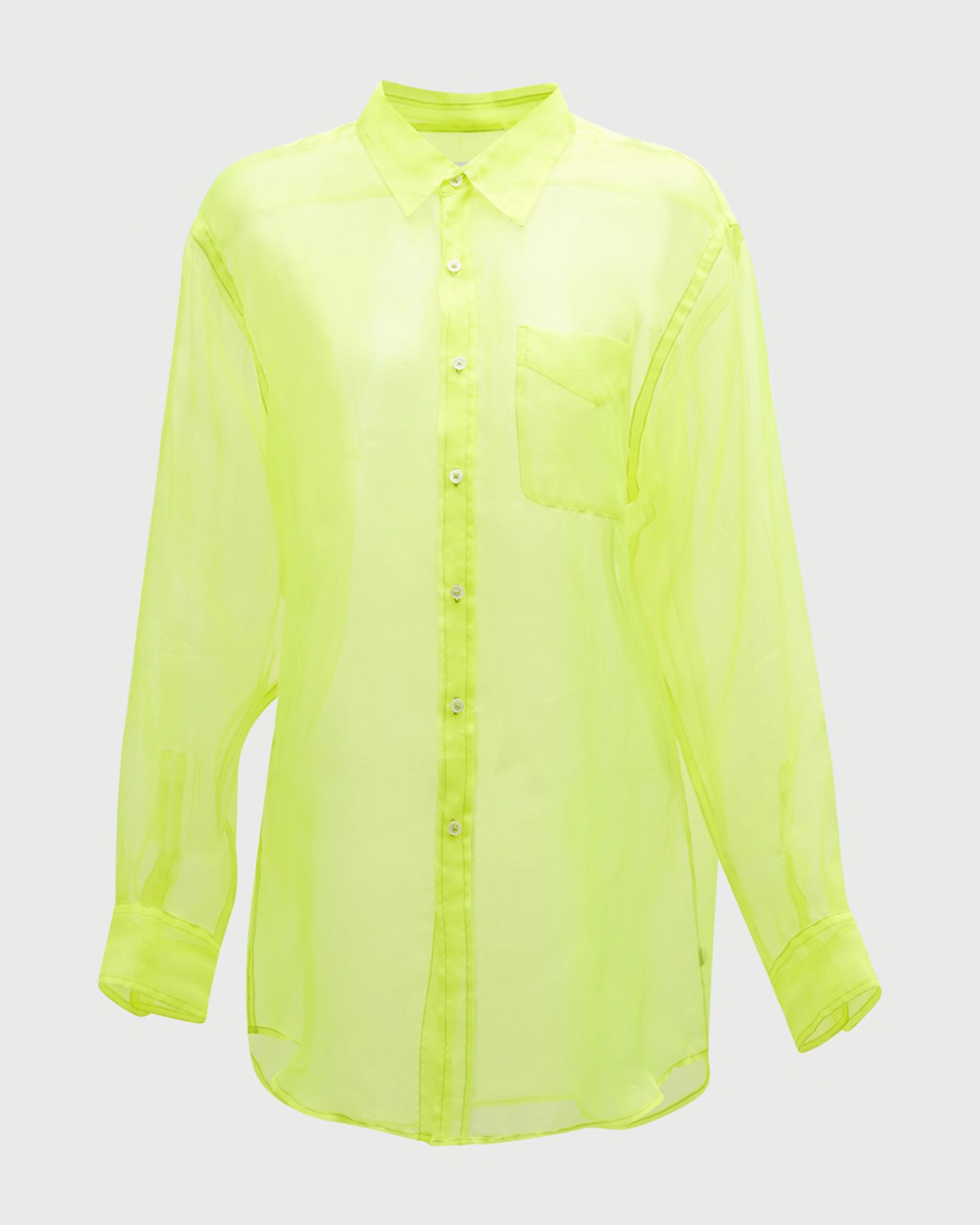 Neon Silk Organza Oversized Shirt BreathableMaterial