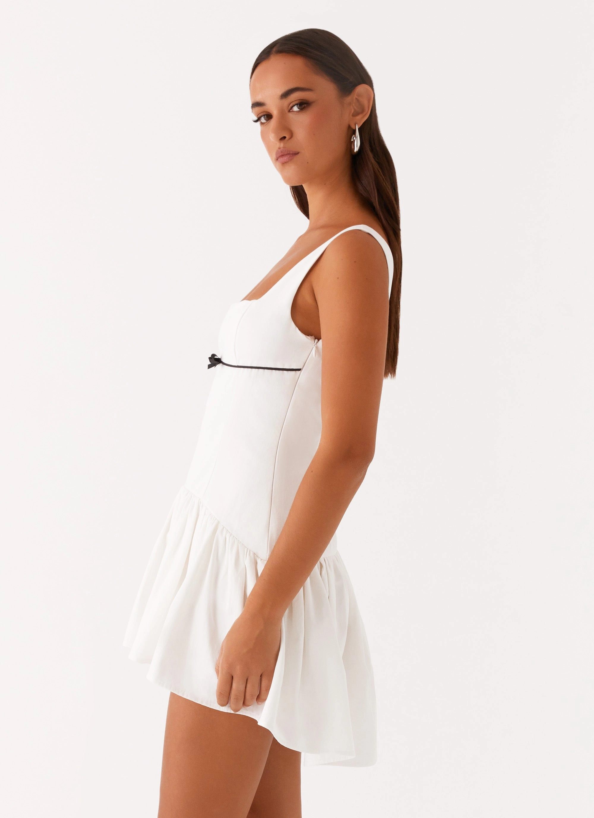 Dew Tone Breathable Comfort Wear Jolene Mini Dress - White