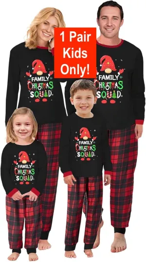NEW EzonYanGo Matching Christmas Pyjamas Set Reindeer Pajamas PJs Set Xmas Sleepwear Nightwear for Kids, 1 Pair, Sz 4-5 Years