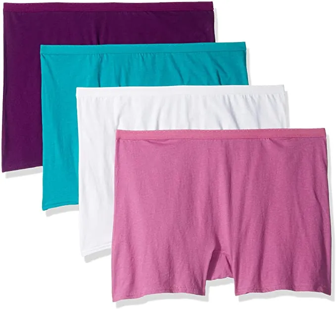 New in package! Fruit of the Loom Womens Plus-Size 4 Pack Fit for Me Boxer Briefs, Sz 9! Fits 2X
