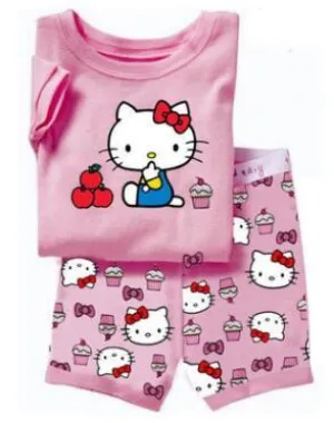 New Summer Kids Boys Girls Clothes Baby cotton Princess Pajamas Summer Short Sleeved Set Cartoon Minnie Children's Sleepwear S4633980