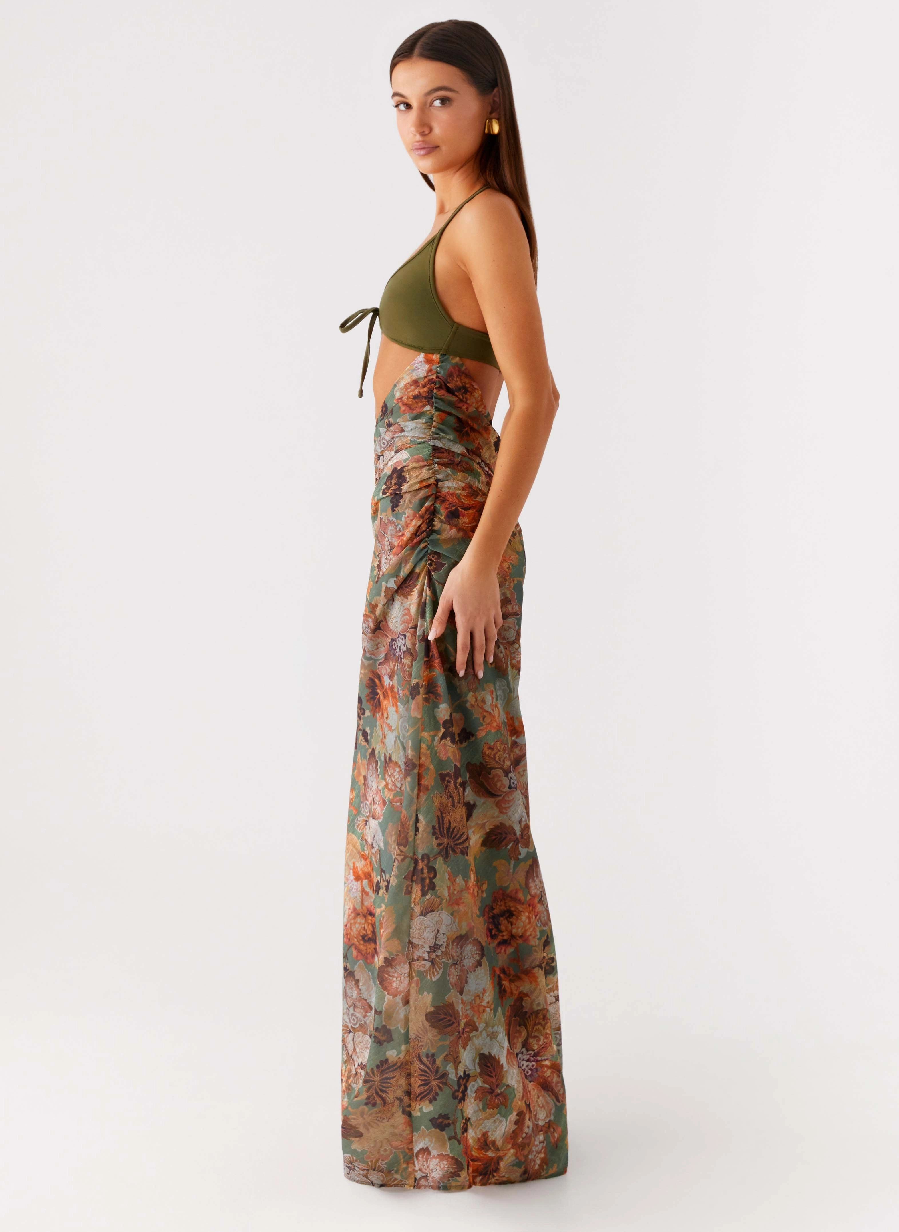 Unisex Option Easy Fit Overgrown Maxi Dress - Vintage Blossom