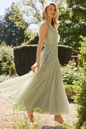 Dappled Sequin One-Shoulder Ankle Gown Chic Tailoring Design Bold Look