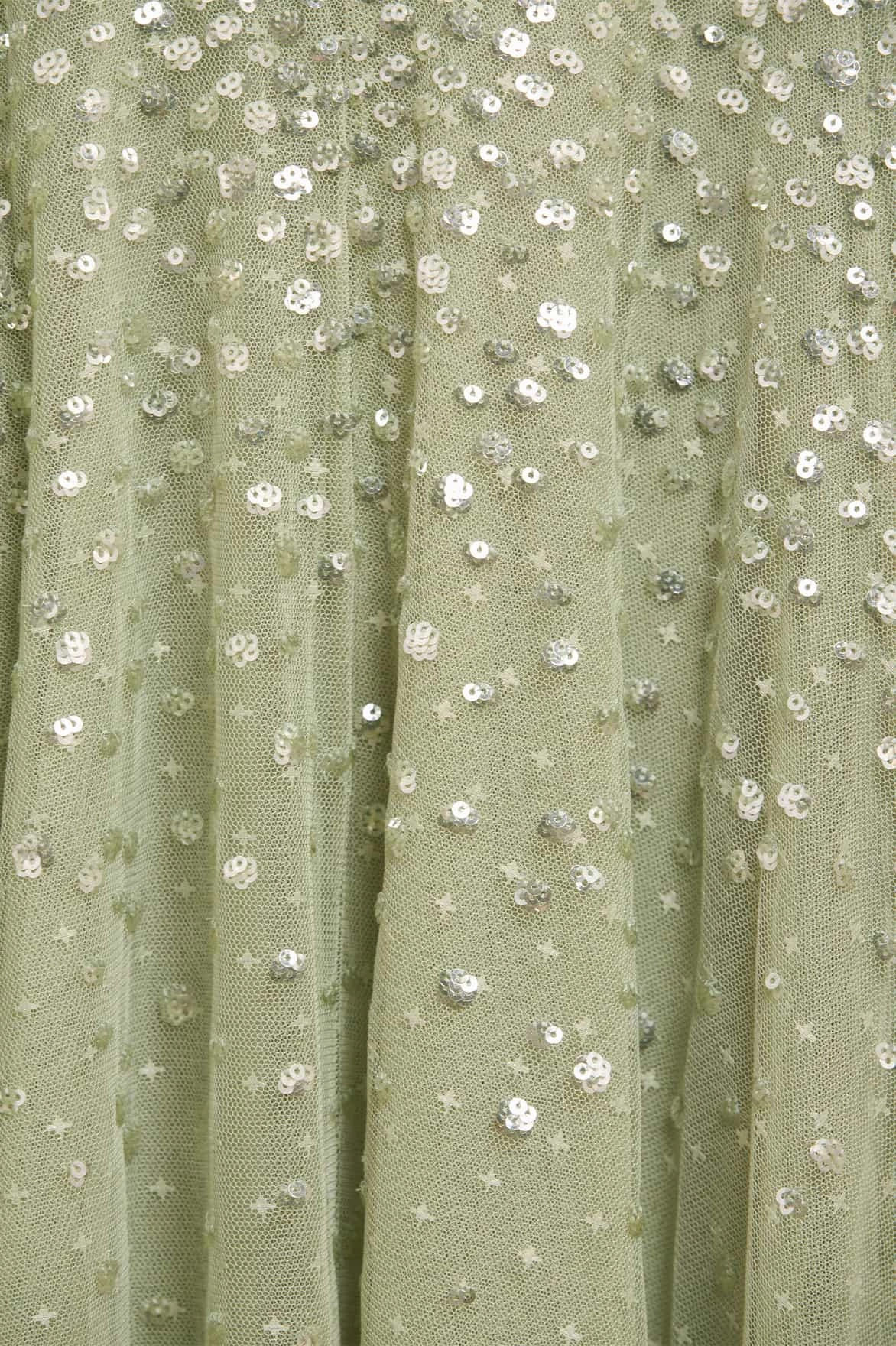 Dappled Sequin One-Shoulder Ankle Gown Chilly Comfort Wear Timeless Design