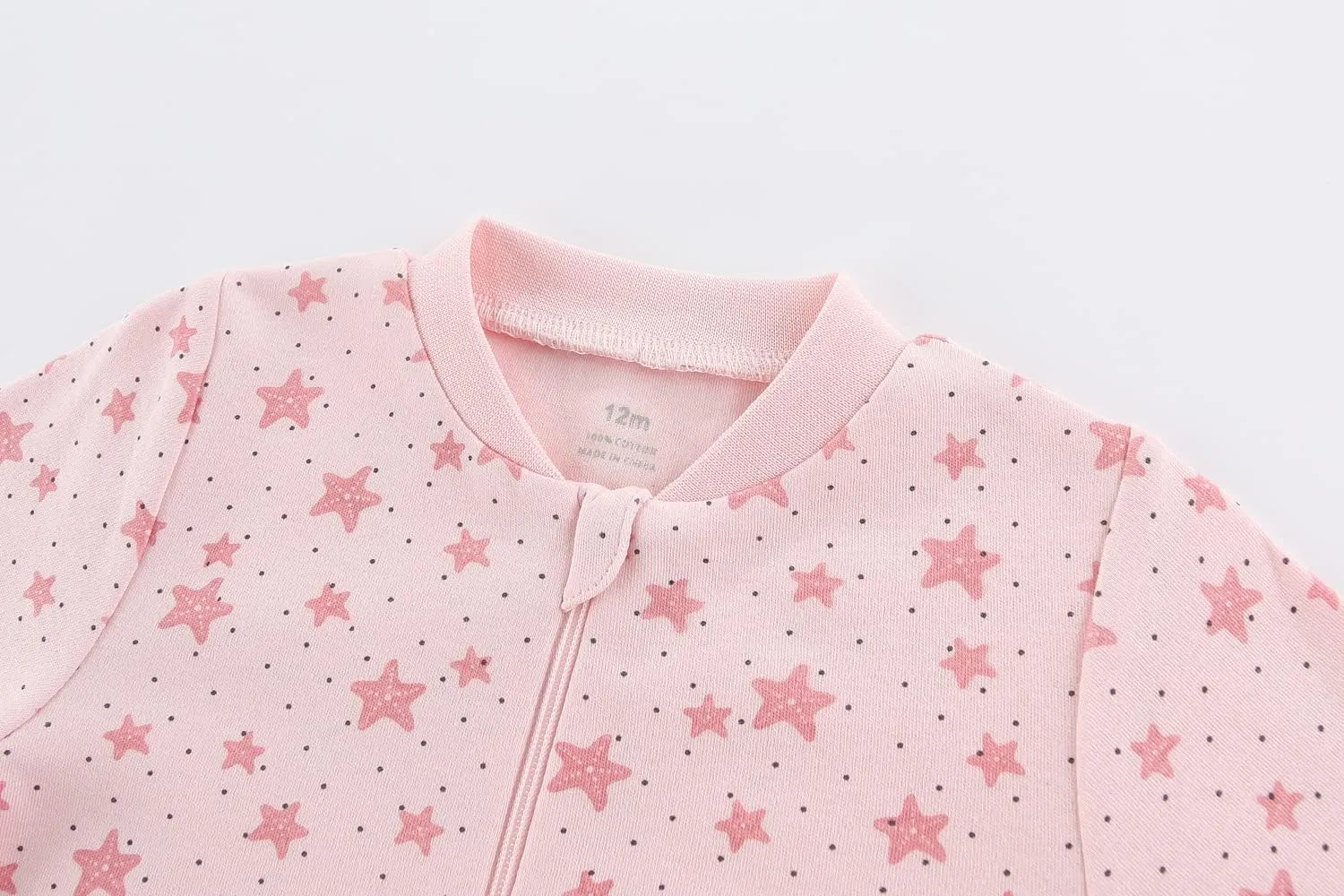 Newborn Baby Boy Girl Cotton Bodysuit Unisex Infant Zipper Long Sleeve Jumpsuit 3-Pack Outfits Clothes,0-12Months