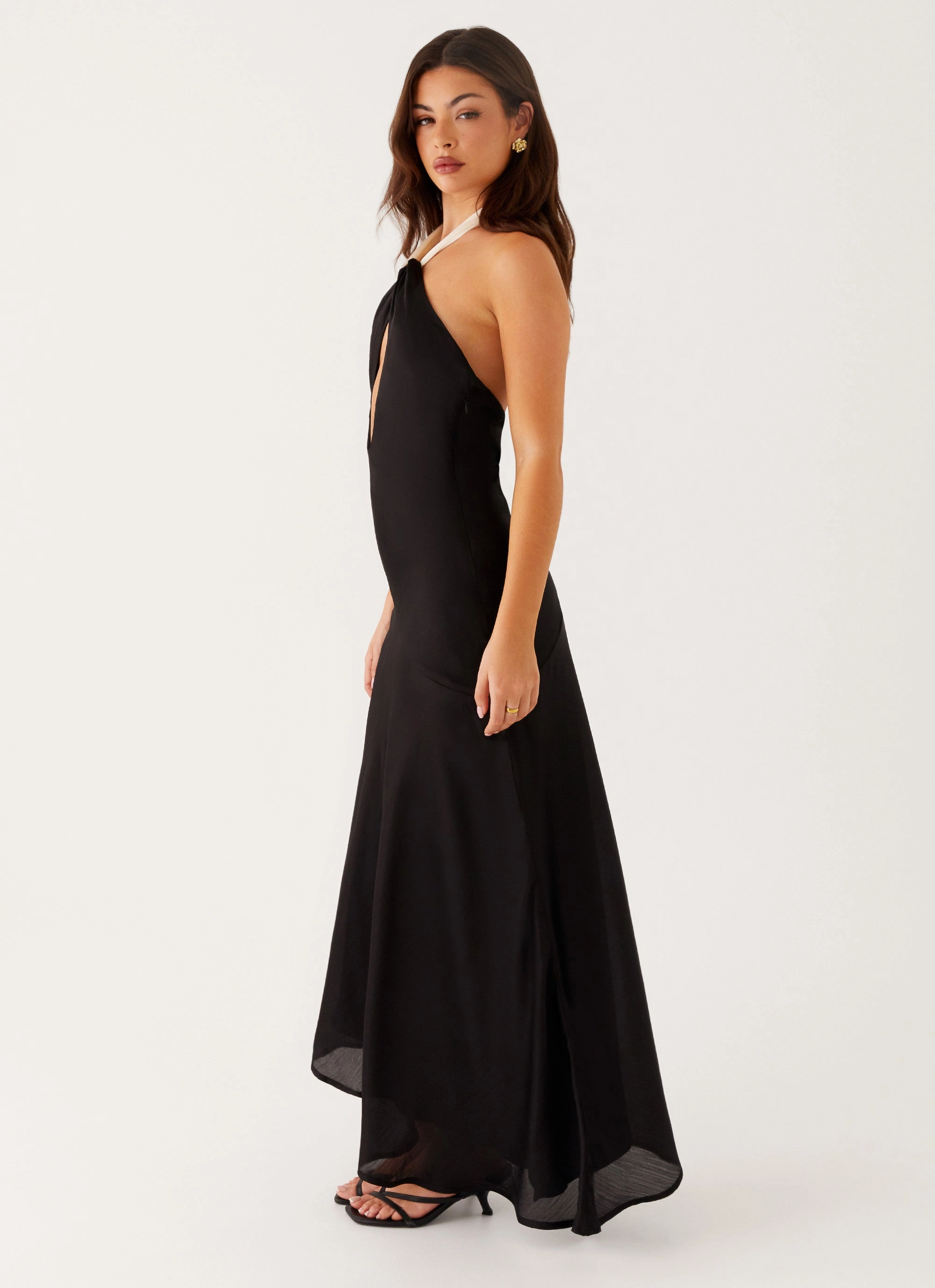 Night Owl Maxi Dress - Black Cotton-Blend