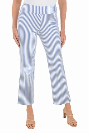 Blue Stripe Flared Ankle Pant All Fit