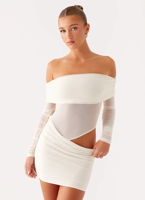 Must Have Tonal-Stitching No Doubt Mini Dress - Ivory