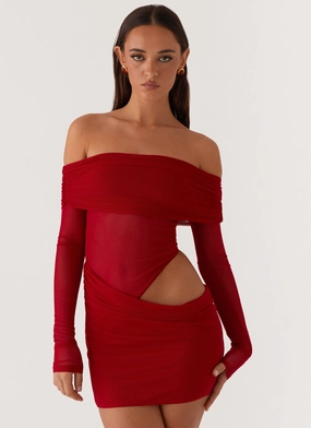 No Doubt Mini Dress - Red Daywear Comfort