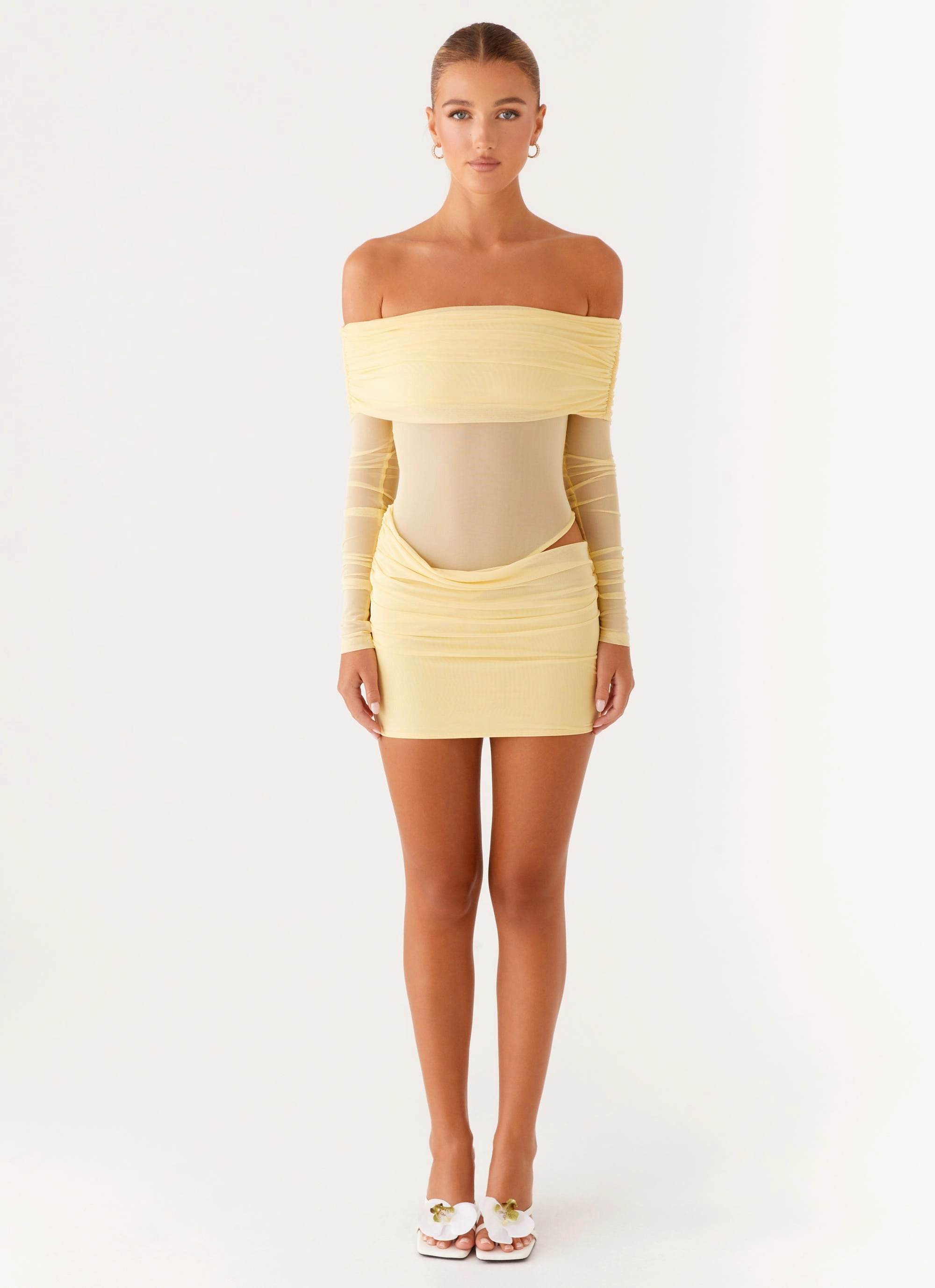 No Doubt Mini Dress - Yellow Professional Comfort Sophisticated Waist
