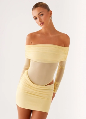 Day Glow Morning Wear No Doubt Mini Dress - Yellow