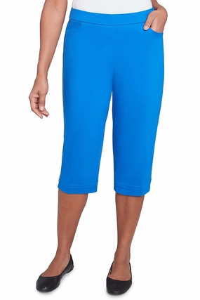 Perfect Comfort Petite Parrot Cay Pleated Hem Capri Pant