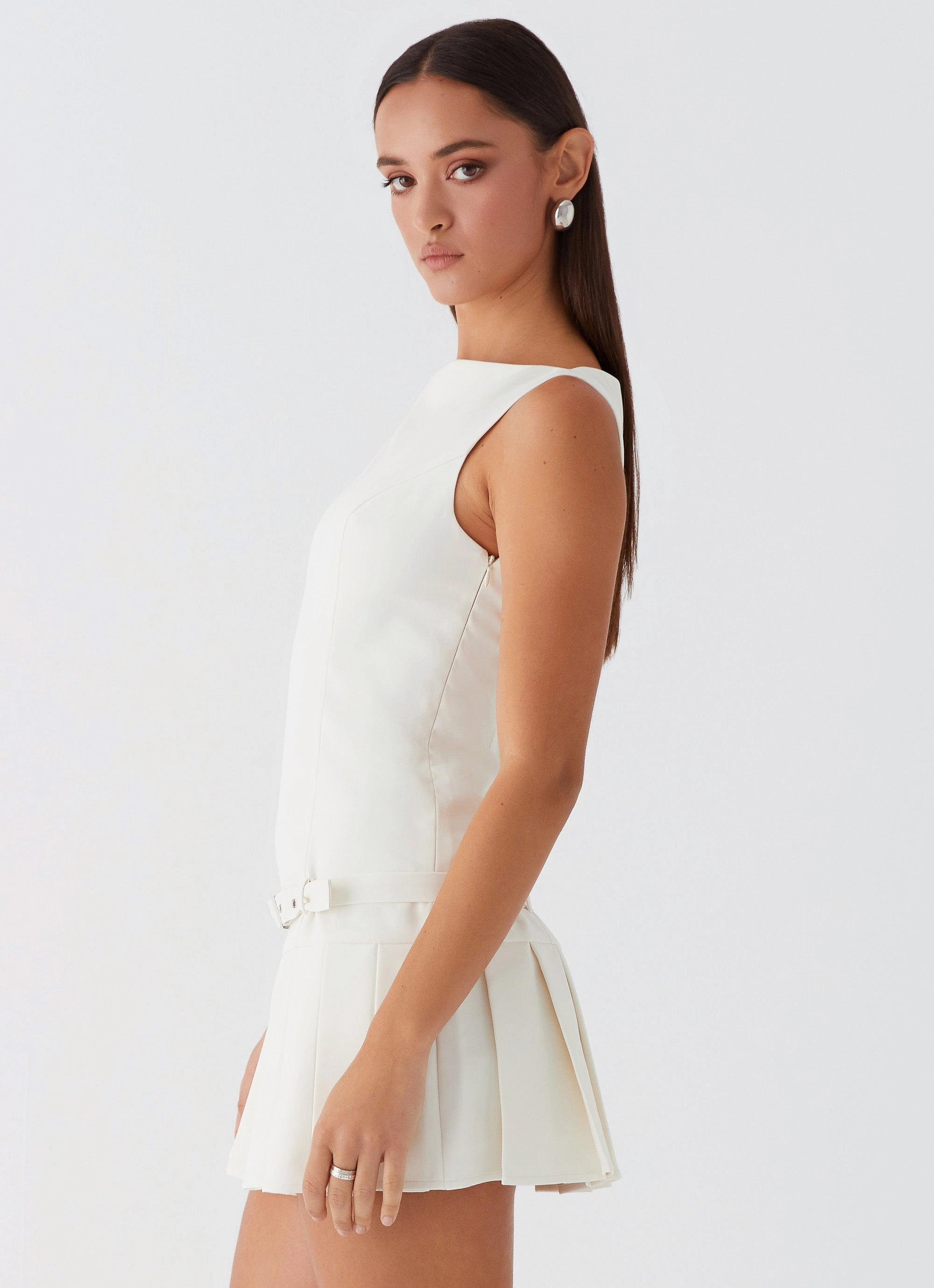 No More Excuses Belt Mini Dress - Ivory Casual Must-Have