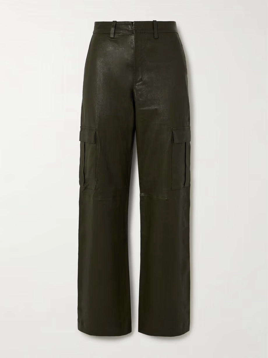 Cactus Leather Cargo Trousers Quick Dry Technology Wrinkle resistant fabric