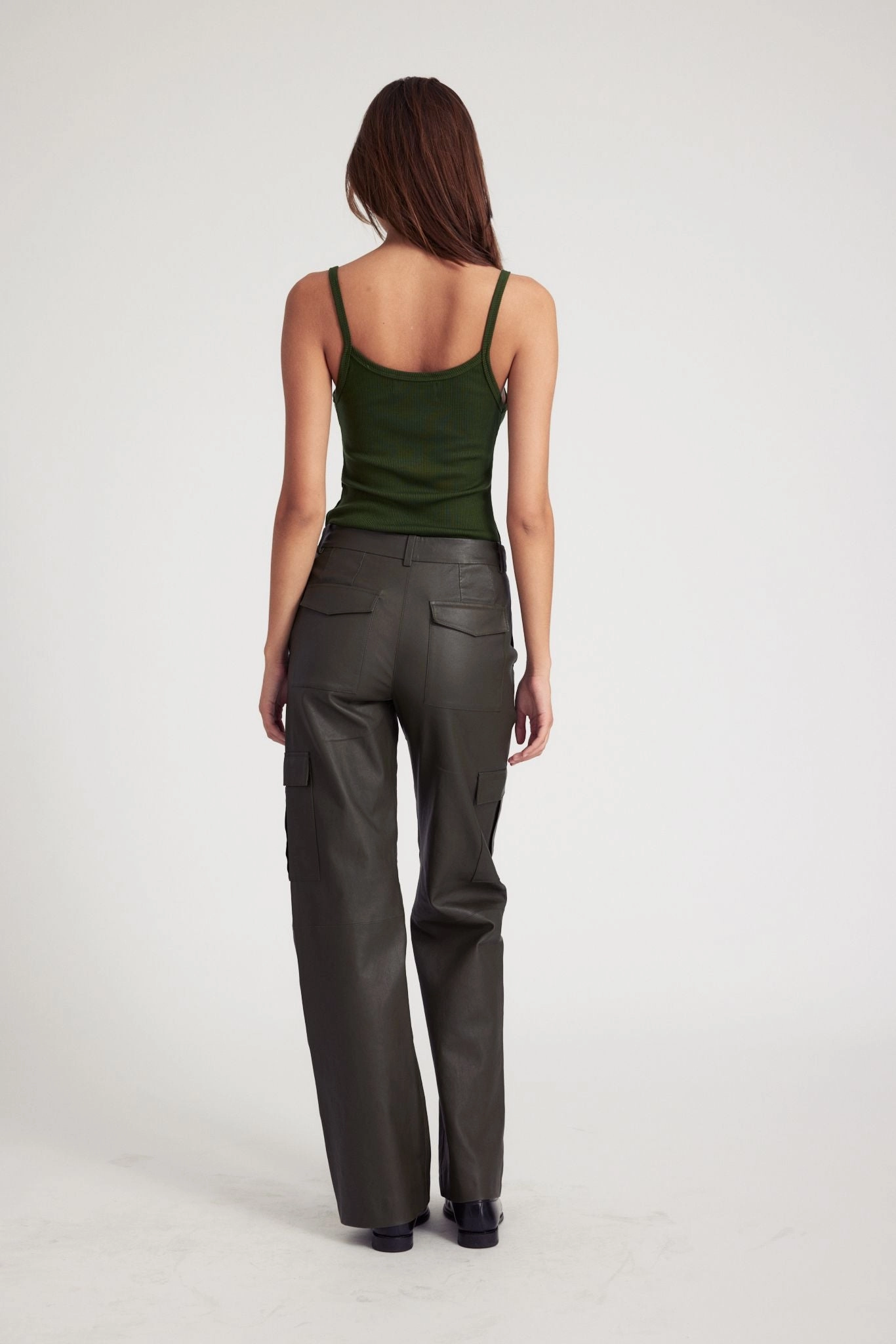 Tear Resistant Design Cactus Leather Cargo Trousers