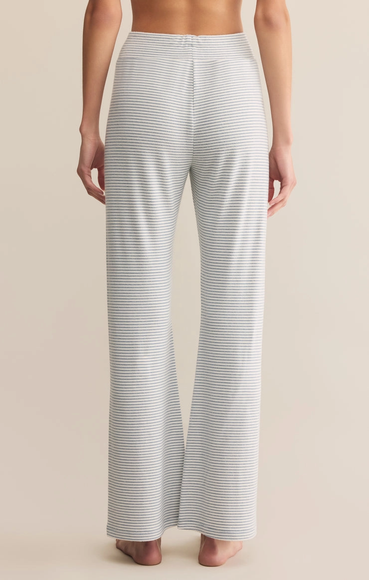 Unrestricted Movement Soft Brush Lining In the Clouds Stripe Pant in Light Denim