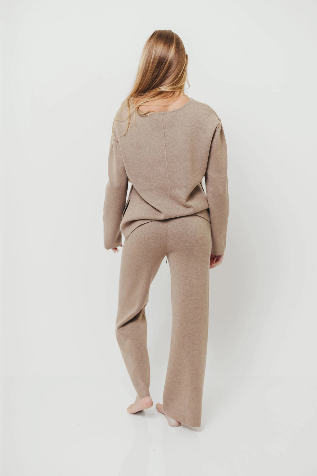 Multi Panel Design Grace Lounge Sweater in Taupe