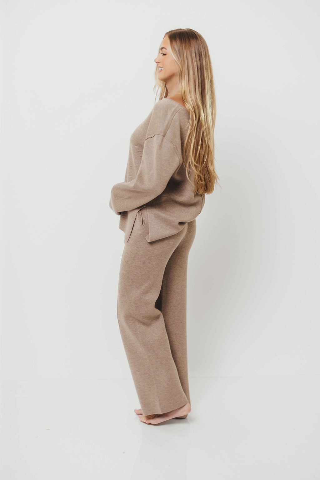 Bohemian style Grace Lounge Sweater in Taupe