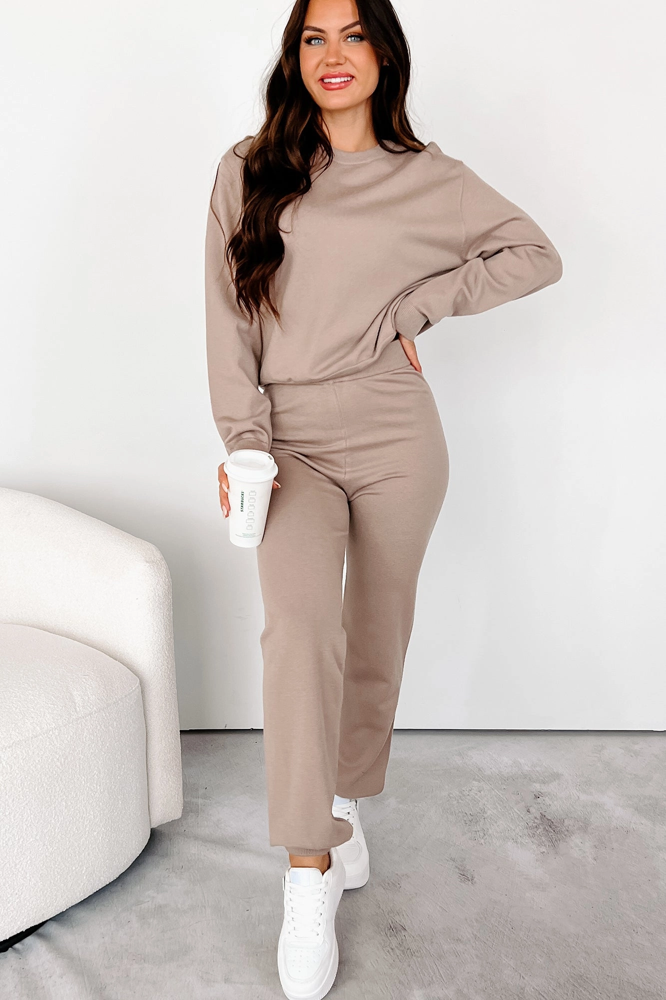 Honoring The Ordinary Crewneck Sweater (Coca Mocha) Summer Dress Breathable mesh panel