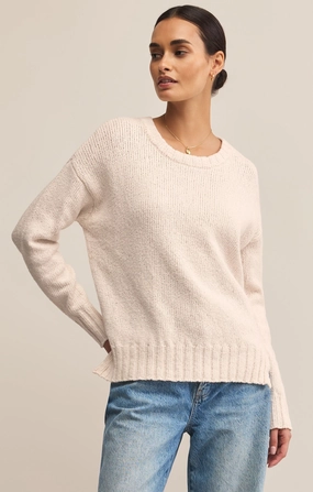 Z Supply Beck Textured Sweater in Crystal LayeredCuff