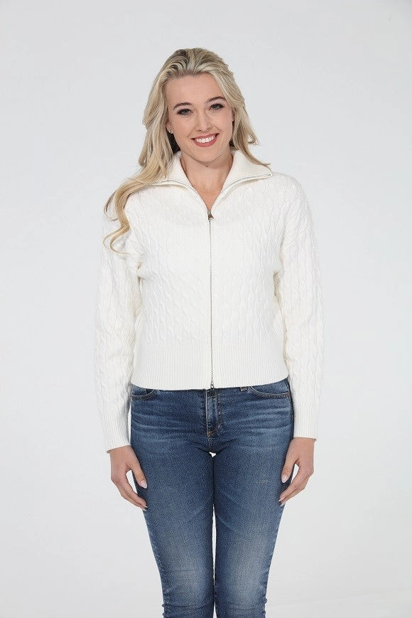 NonRestrictive Cut LaserCut Edges The Arbor Sweater in Ivory