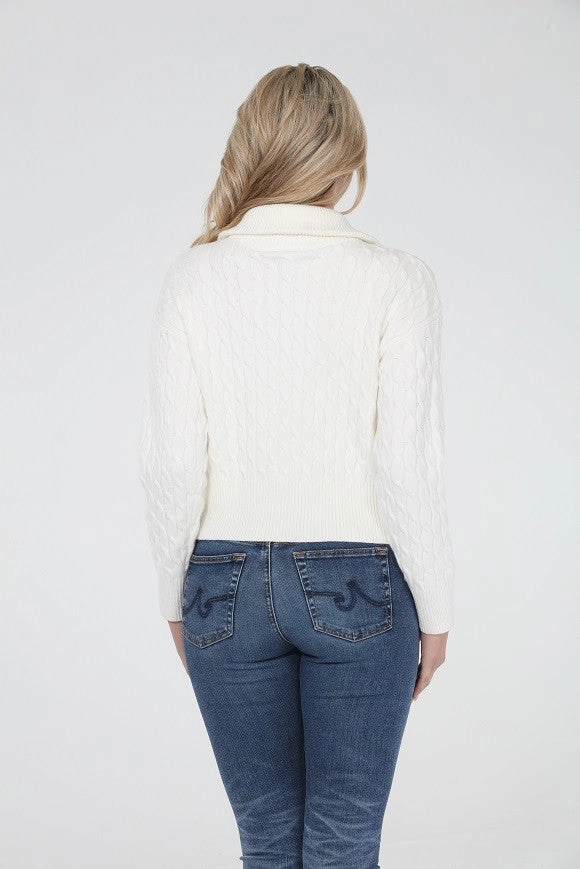 The Arbor Sweater in Ivory Ventilated Panel Design