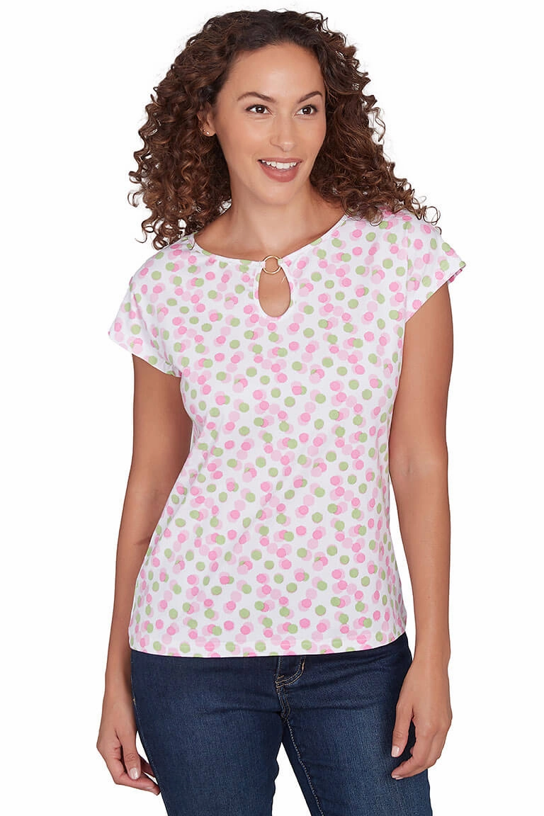 TearResistant Blends Shrinkage Prevention Treatment I Pink I Can Dancing Dots Tee