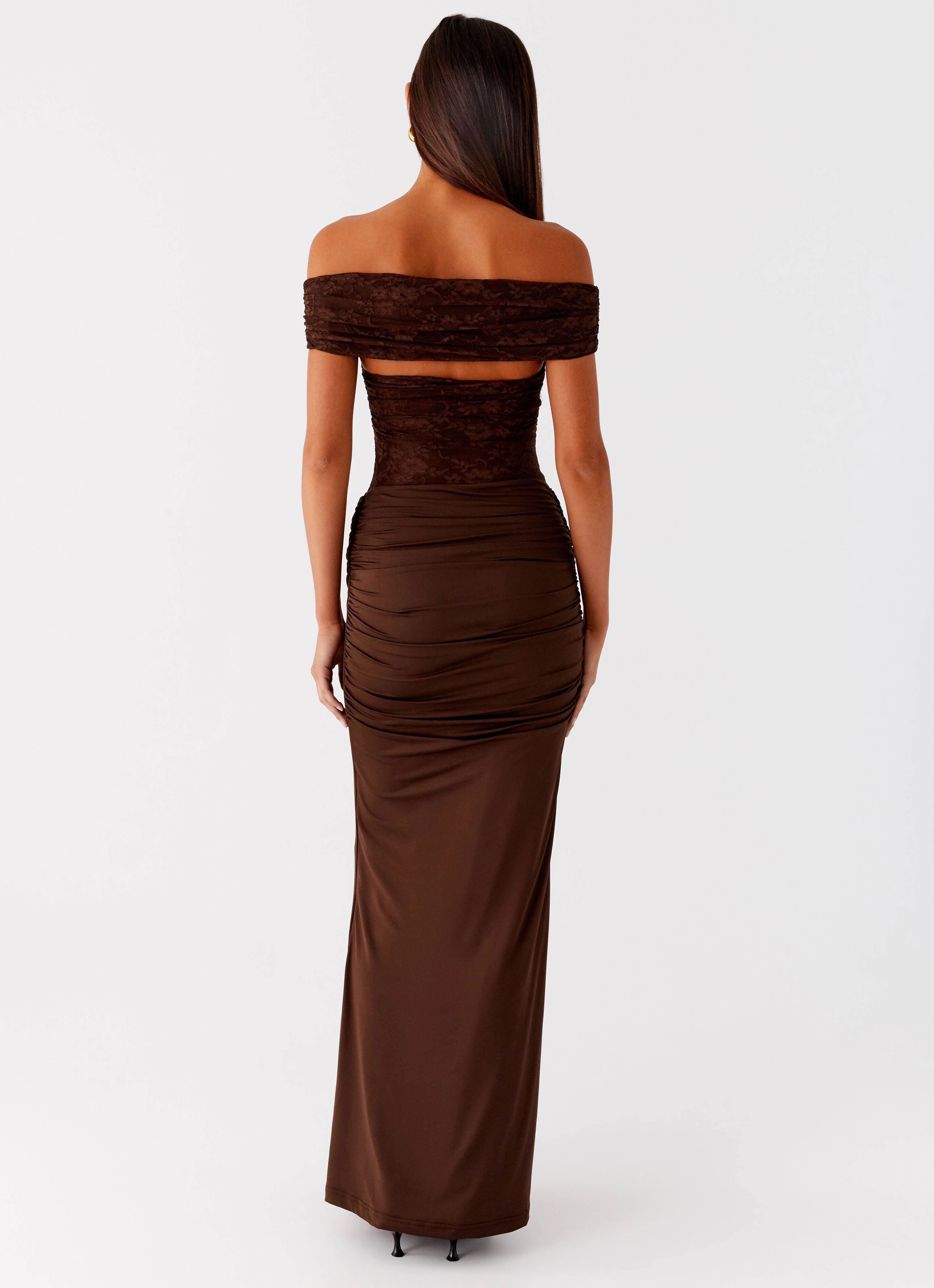 Either Way Maxi Dress - Chocolate Sharp Finish Pastel-Tone