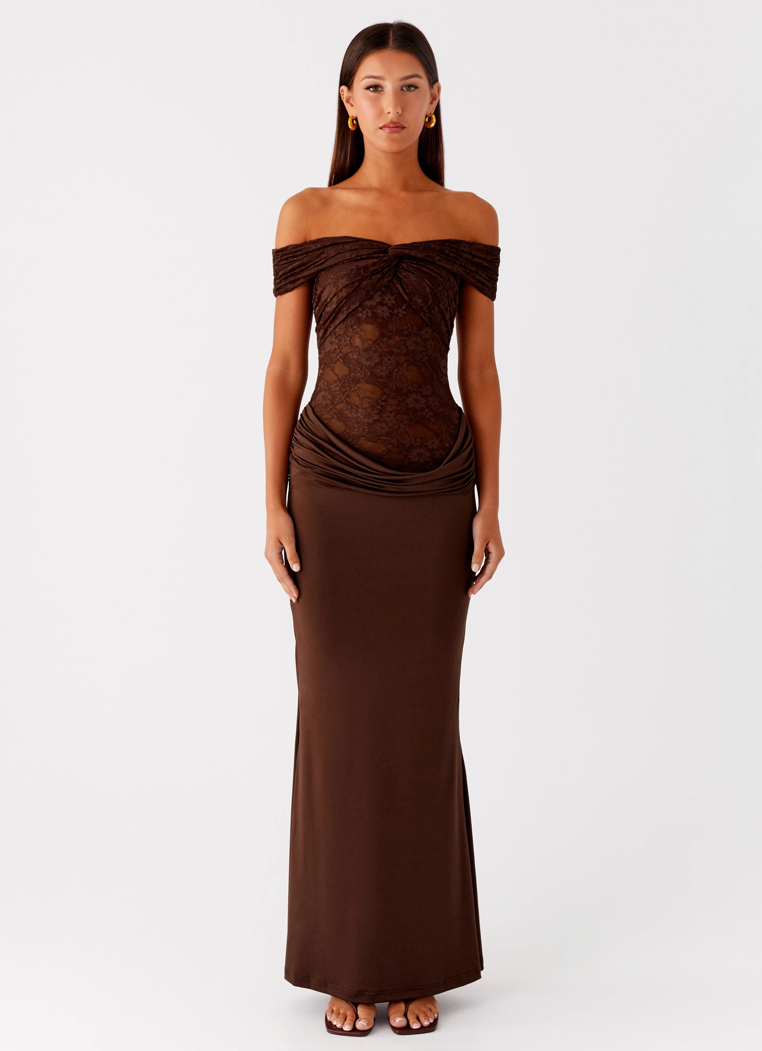 Flower Grace Either Way Maxi Dress - Chocolate