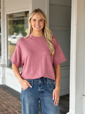 Good For Me Sweater in Mauve Antistatic