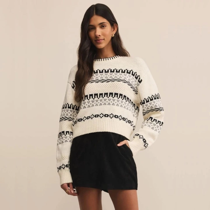 PERCI SWEATER BondedShoulderTaping Layered Placket Design