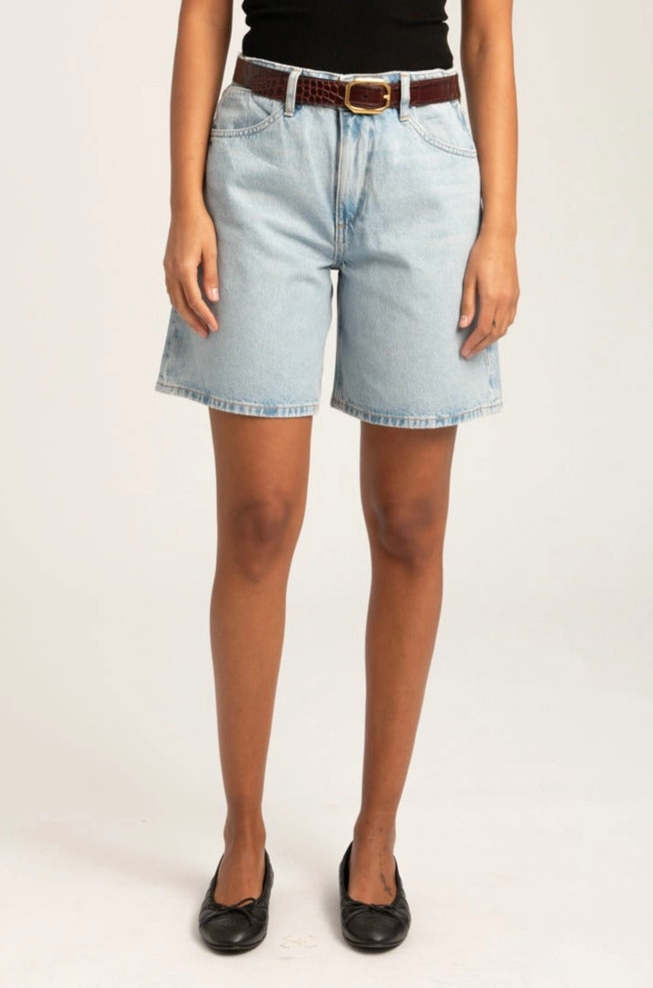 Foldable Cuff Design Bianca A-Line Denim Shorts