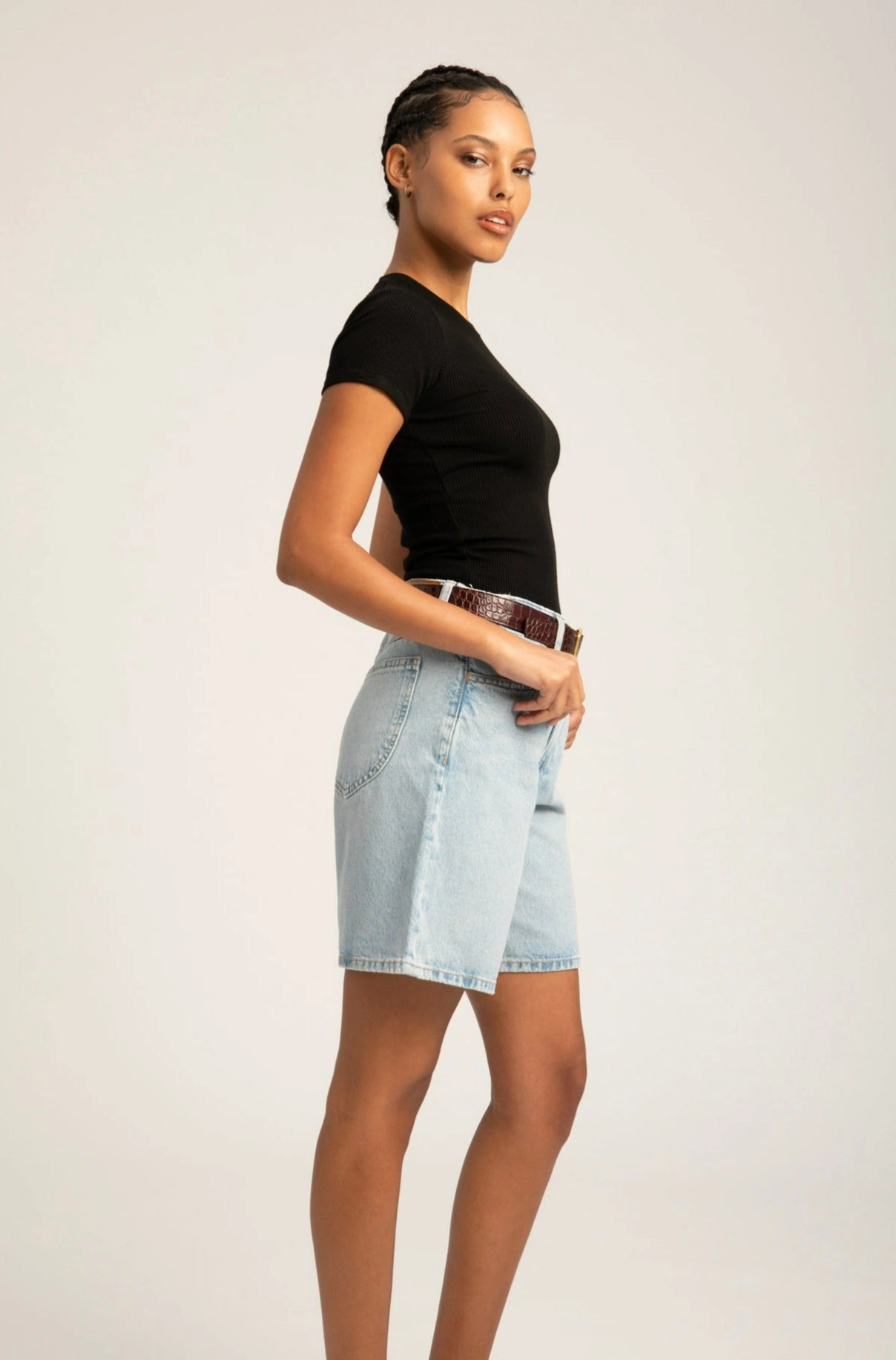 Bianca A-Line Denim Shorts Adaptive Waistband Anti Static Fabric