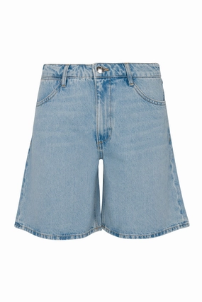 Eco Conscious Packaging FrenchTerryTexture Bianca A-Line Denim Shorts