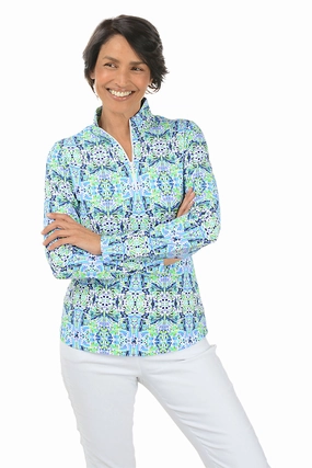 Tagless Comfort Navy Ridley Aztec UPF50  Sun Shirt