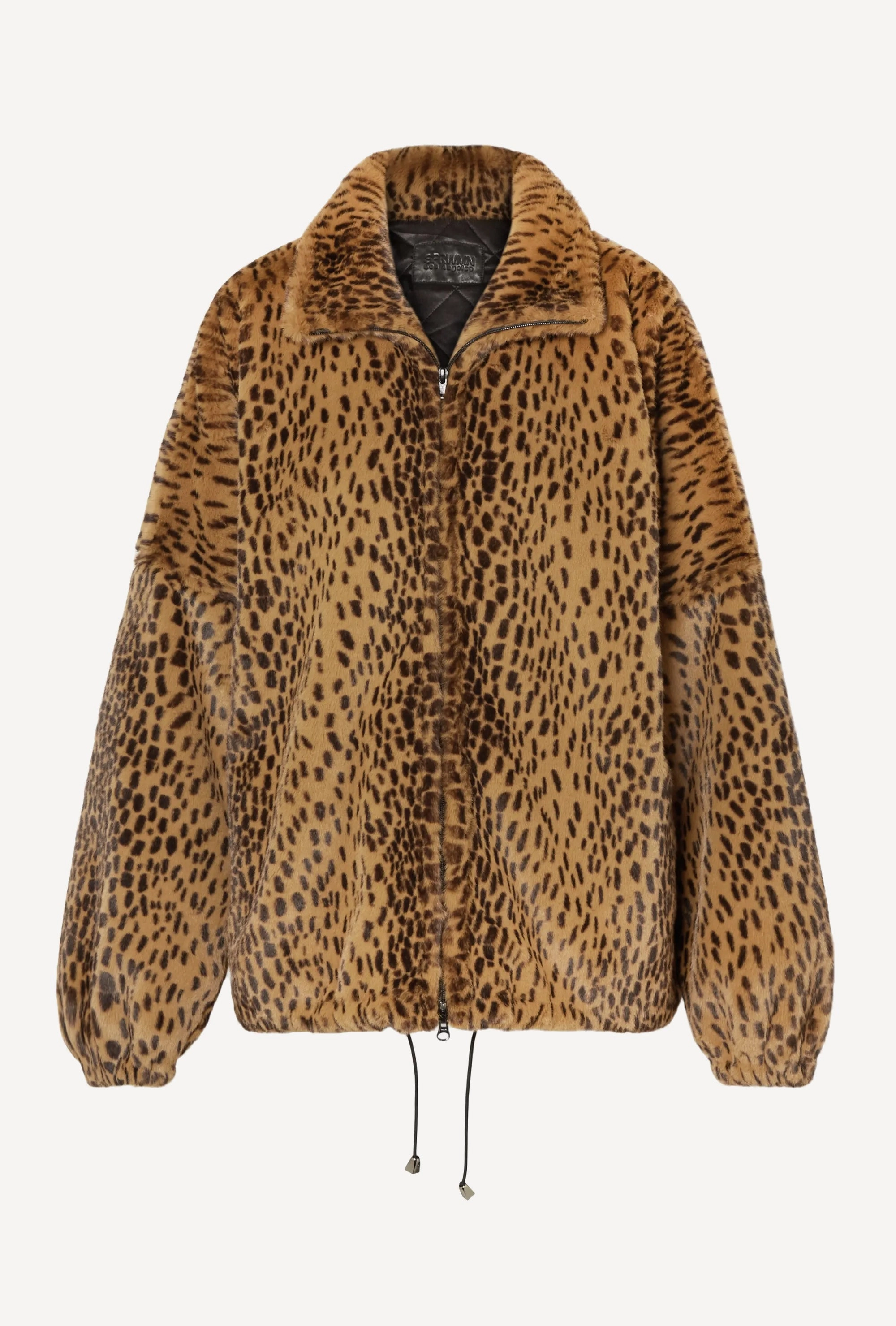 Toffee Leopard Faux Fur Oversized Jacket High Performance Blend