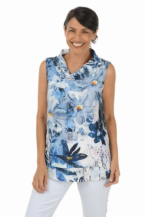 NonRestrictive Fit Antimicrobial Treatment Carolina Cowl Neck Sleeveless Top