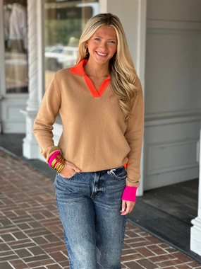 RibbedCollar Vilagallo Knit Collared Sweater